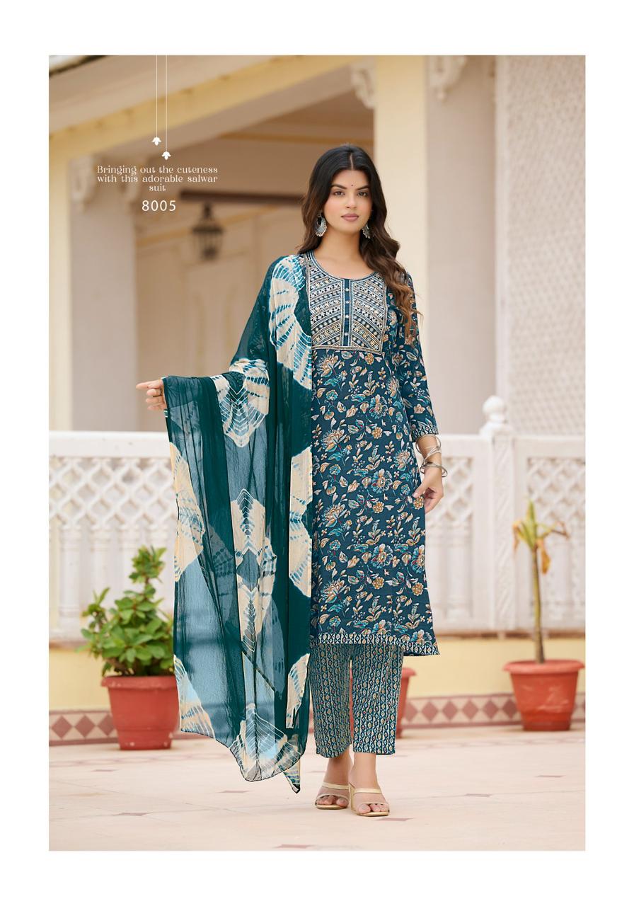 Shagun Vol 8 By Mystic 9 Rayon Capsule Foil Print Kurti With Bottom Dupatta Wholesale Shop In Surat